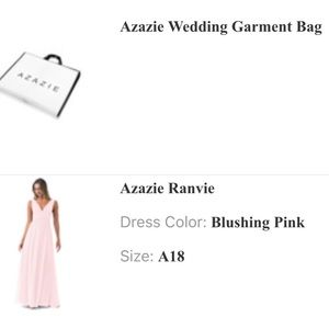 NEW/NEVER WORN Azazie Ranvie gown in Blushing Pink
